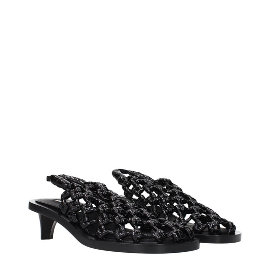 Jil Sander Sandals Women Patent Leather Black