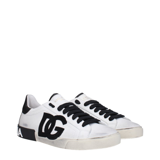 Dolce&Gabbana Men's Sneakers in Leather White/Black