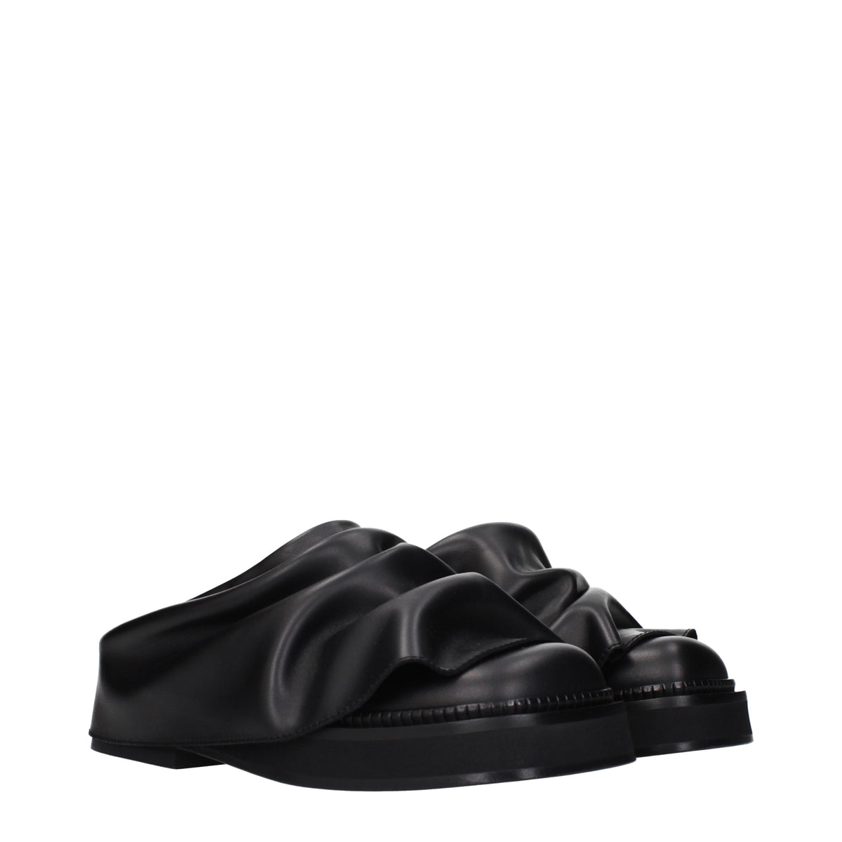 The Attico Slippers and Clogs Women Leather Black