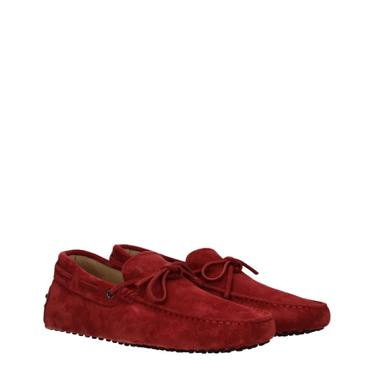 Tod's Men's Loafers in Suede Red