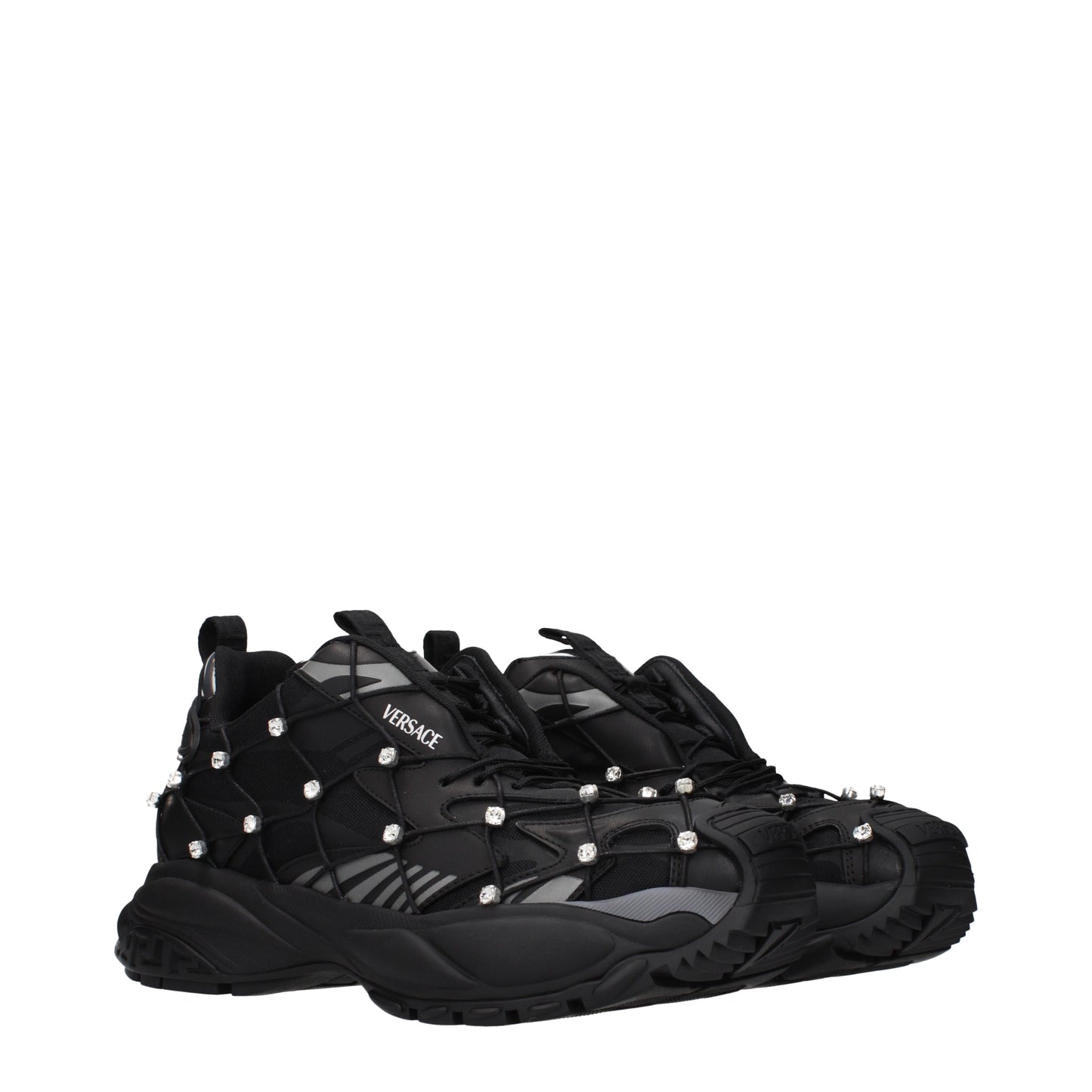 Versace Sneakers Men Fabric  Black