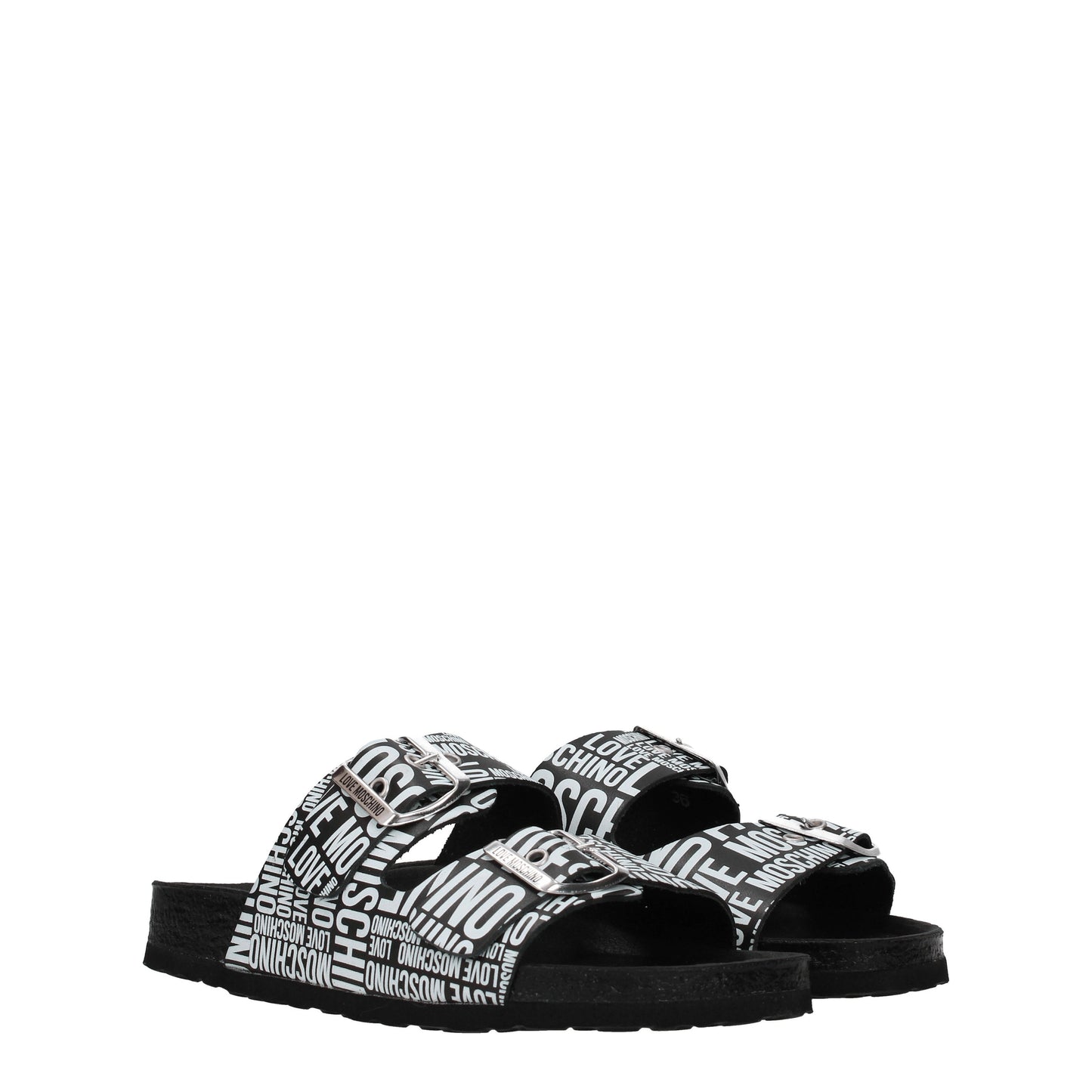 Love Moschino Women's Sandals & Slippers in Leather Black/White