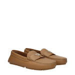 Prada Loafers Men Leather Brown/Natural