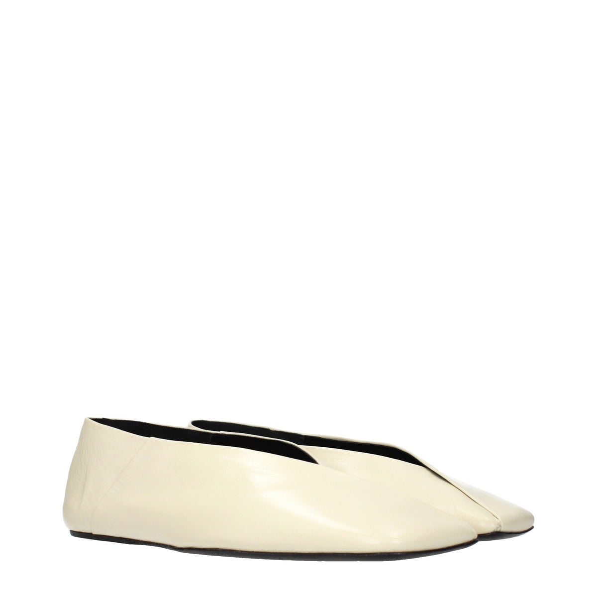 Jil Sander Ballet Flats Women Leather Beige/Chalk
