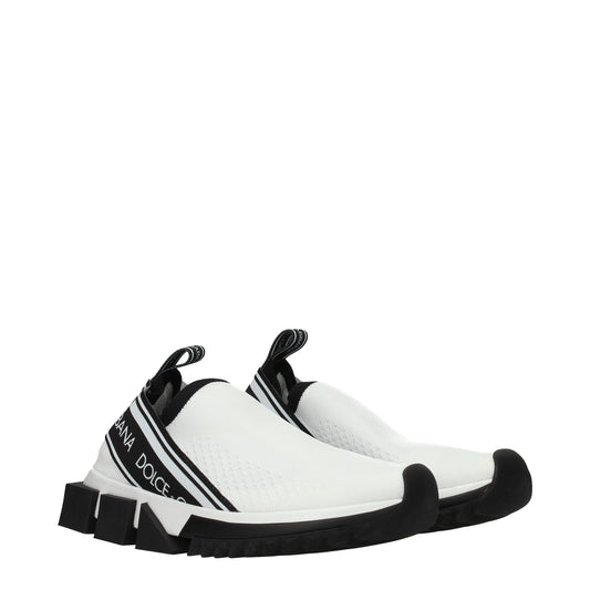 Dolce&Gabbana Women's Sneakers in Fabric  White/Black