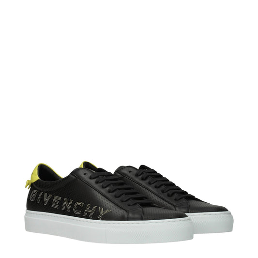 Givenchy Men's Sneakers in Leather Black/Yellow