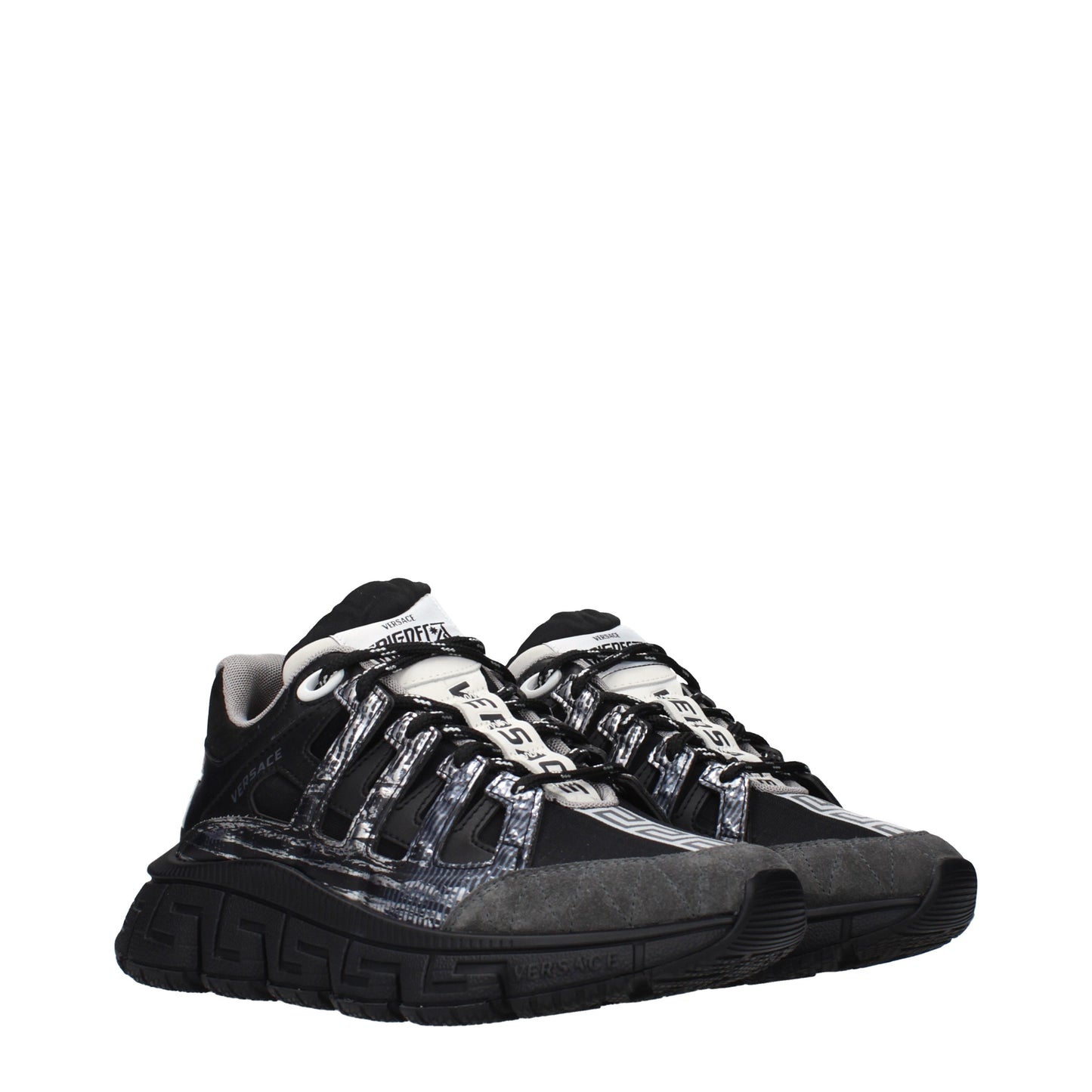 Versace Sneakers Women Fabric  Black/Dark Grey