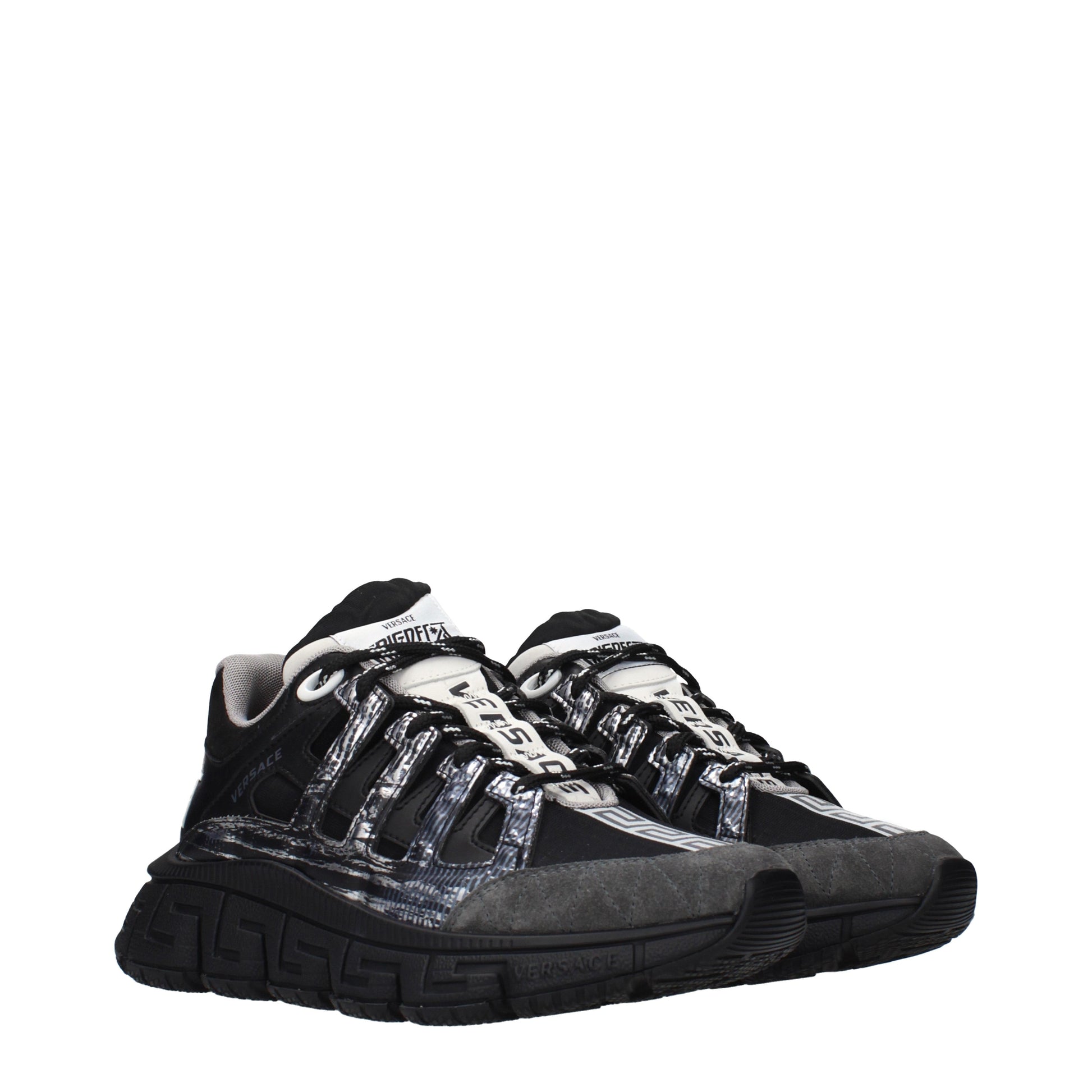 Versace Sneakers Women Fabric  Black/Dark Grey