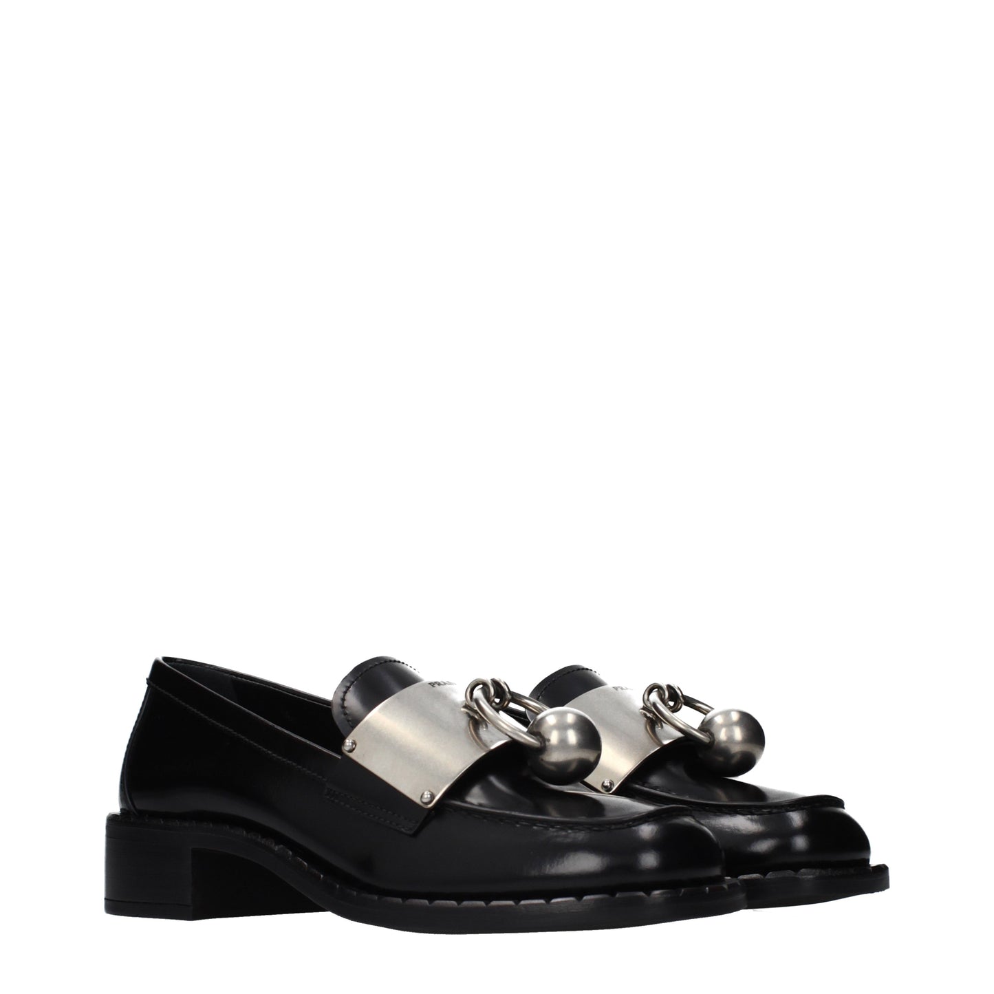 Prada Loafers Women Leather Black
