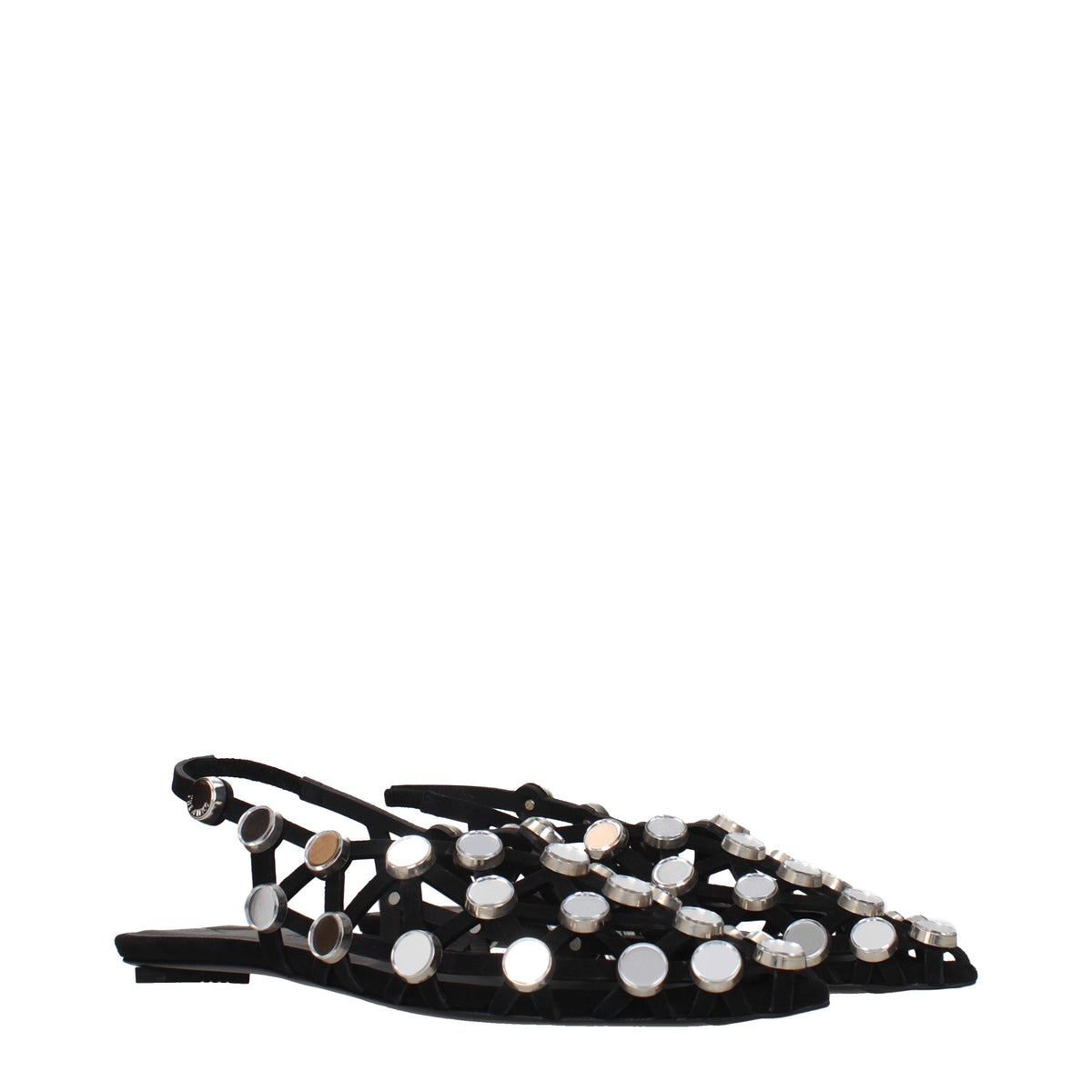 The Attico Ballet Flats Women Suede Black