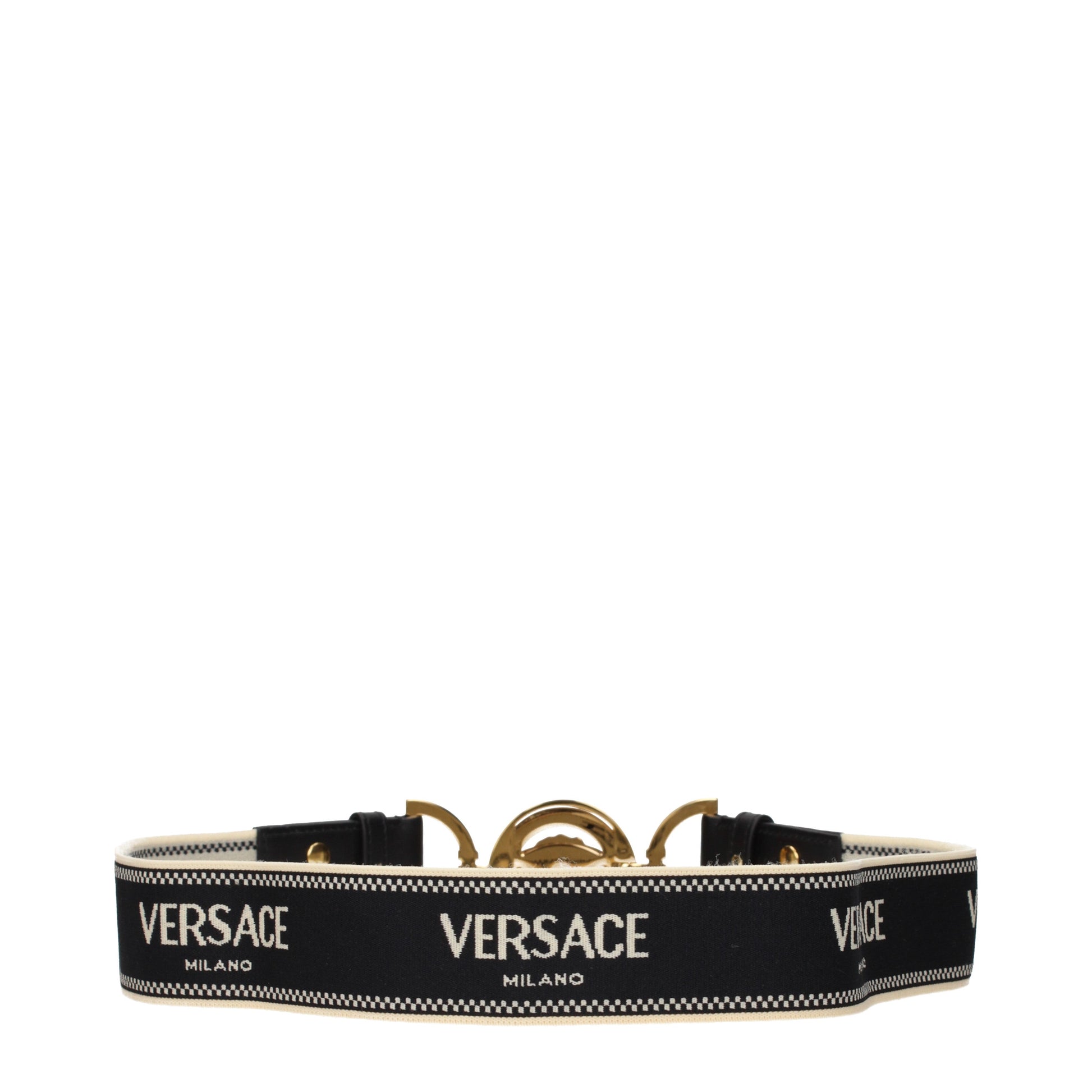 Versace Belts Women Elastic Black