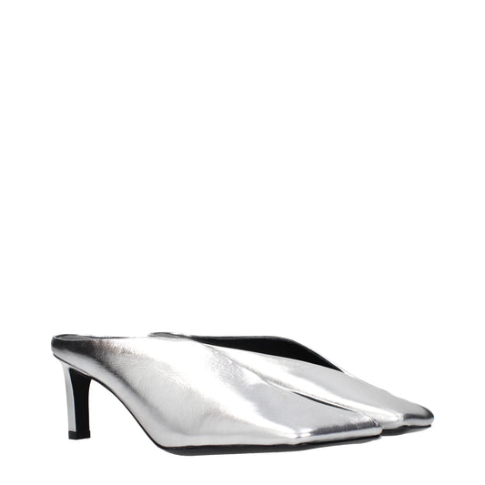 Jil Sander Sandals Women Leather Silver