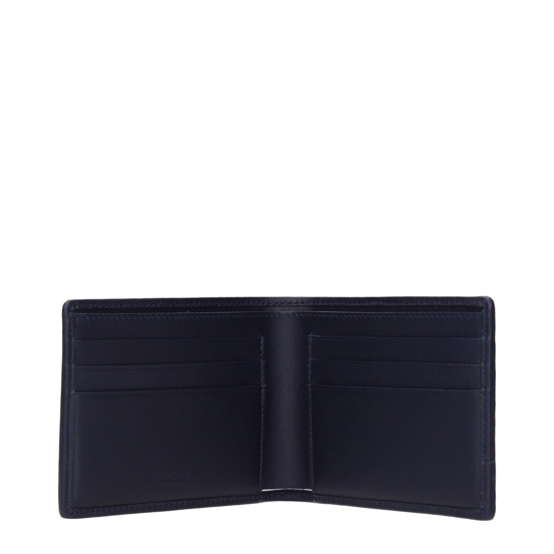 Salvatore Ferragamo Wallets Men Leather Blue/Grey