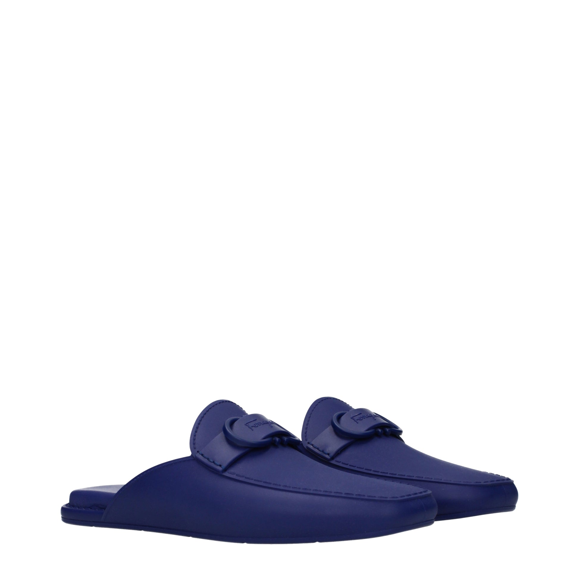 Salvatore Ferragamo Slippers and Clogs Men Leather Blue
