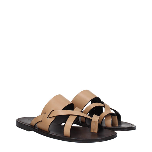 Saint Laurent Men's Sandals in Leather Brown