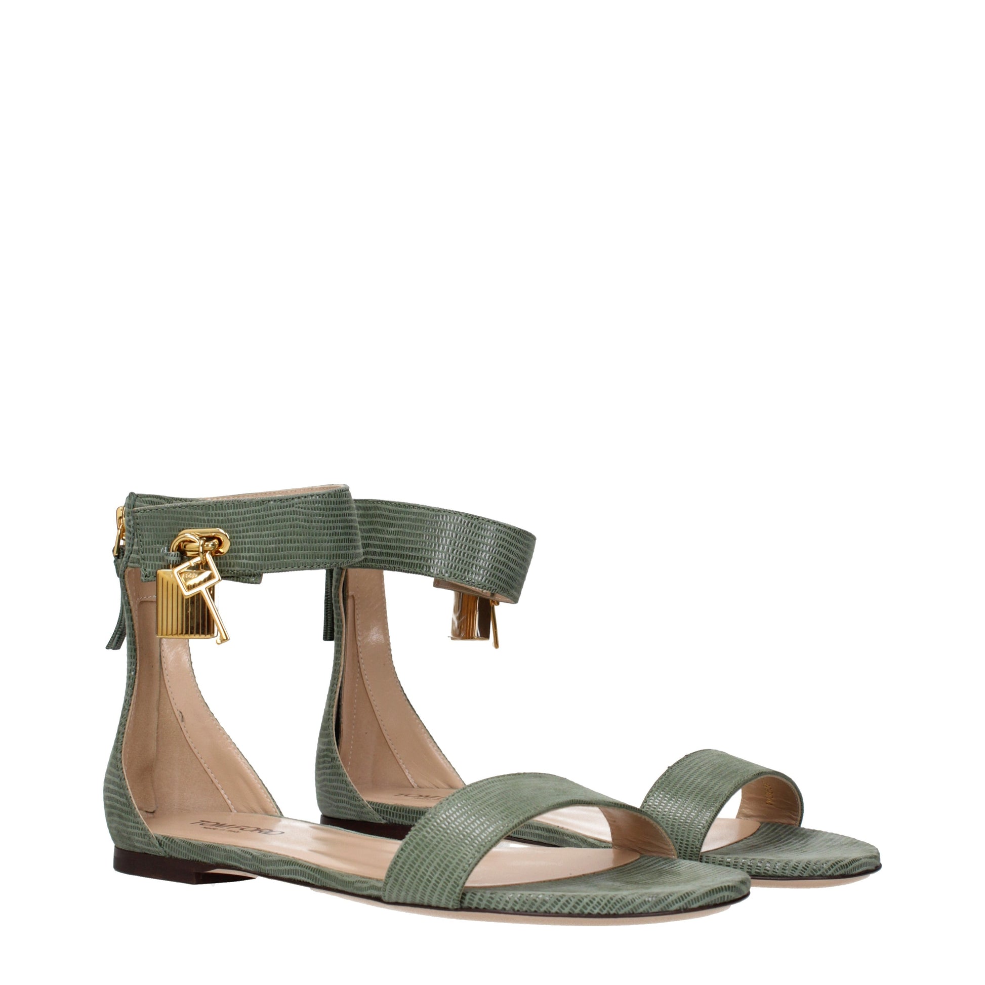 Tom Ford Sandals Women Leather Green/Laurel