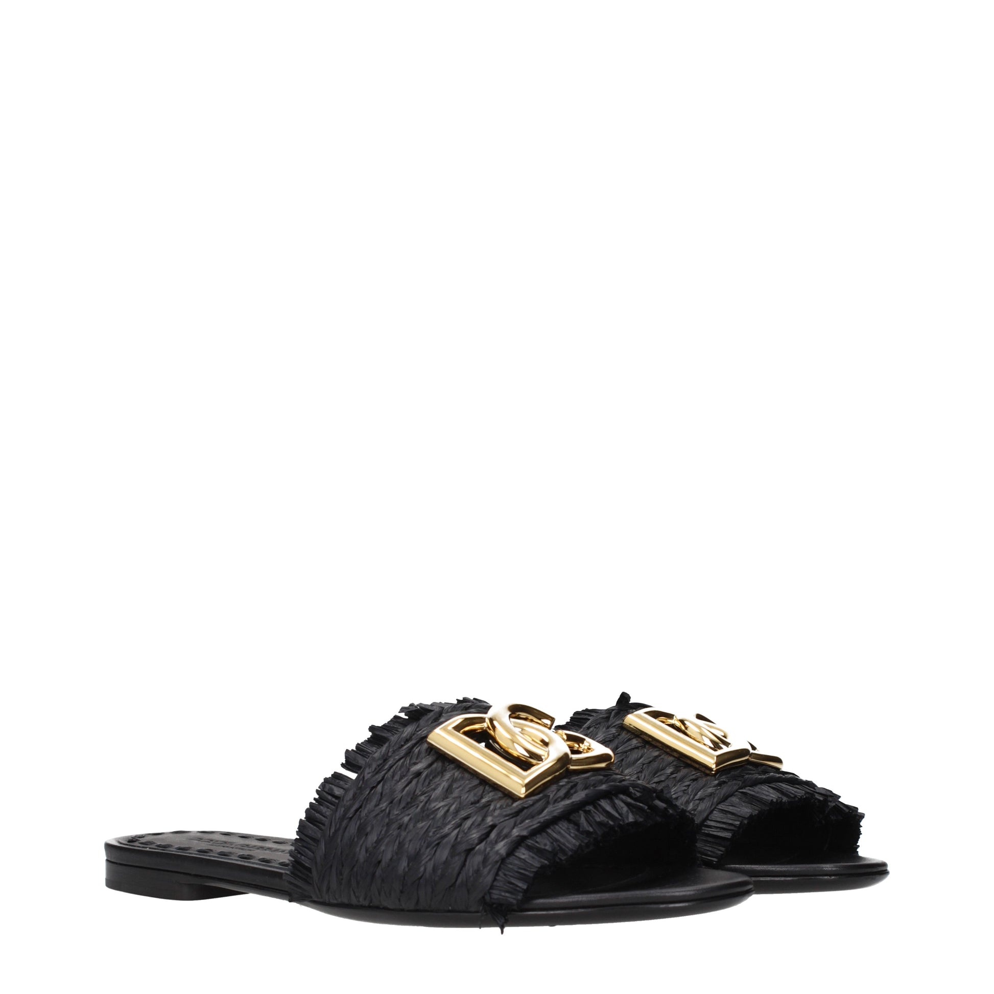 Dolce&Gabbana Slippers and Clogs Women Raffia Black