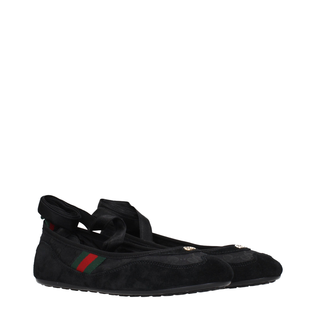 Gucci Ballet Flats Women Fabric  Black