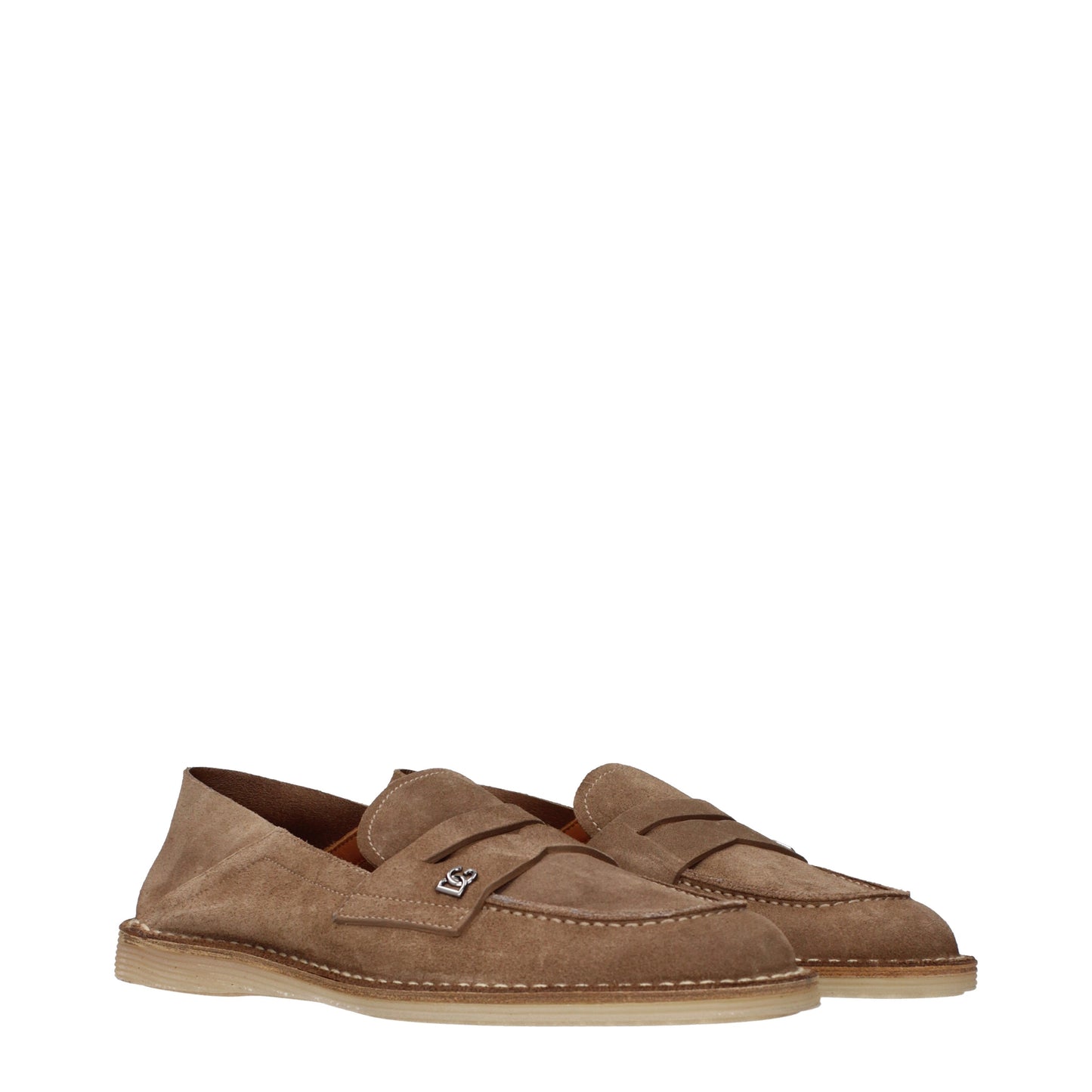 Dolce&Gabbana Loafers Men Suede Brown/Hazelnut