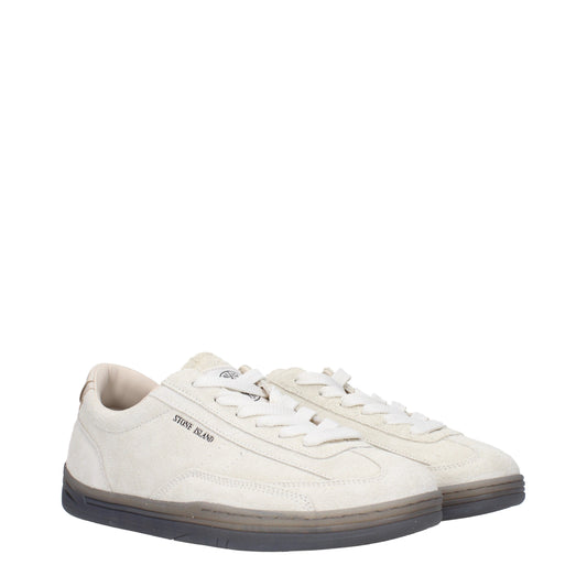 Stone Island Men's Sneakers in Suede Beige/Ecru