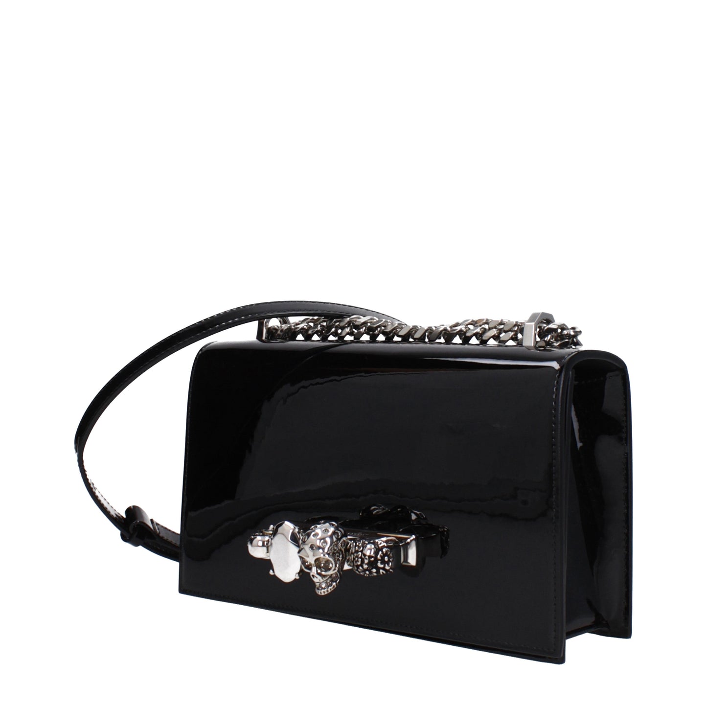 Alexander McQueen Crossbody Bags Women Patent Leather Black