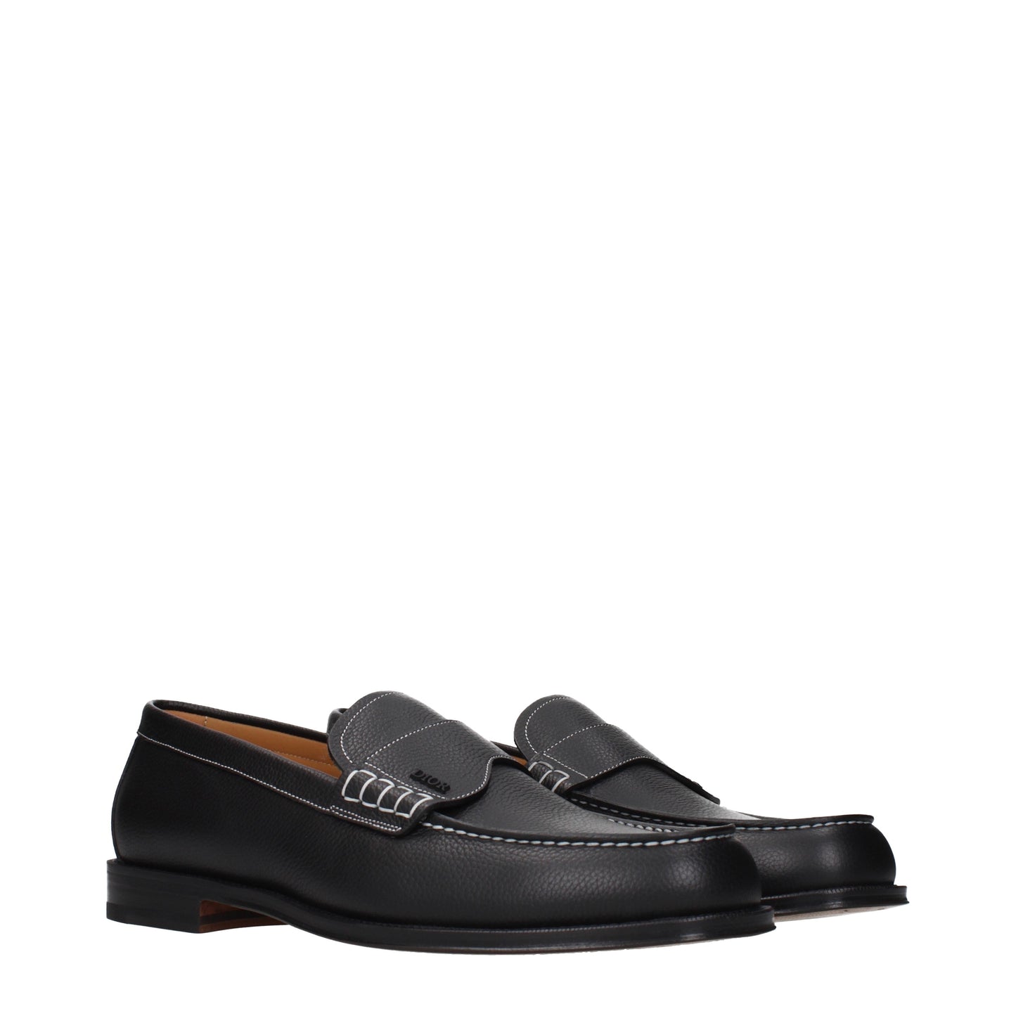Christian Dior Loafers Men Leather Black