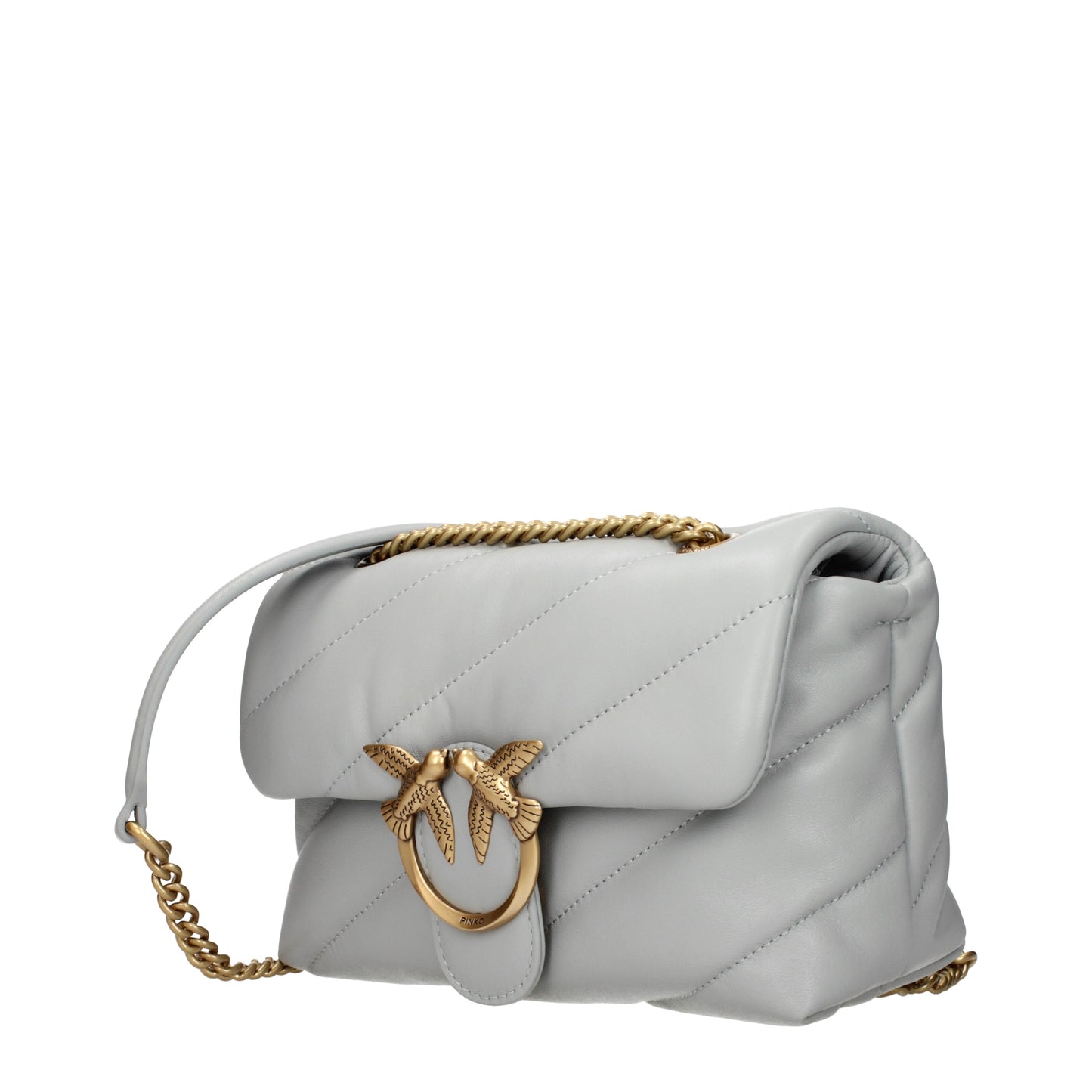 Pinko Shoulder Bags Women Leather Gray/Pearl Grey