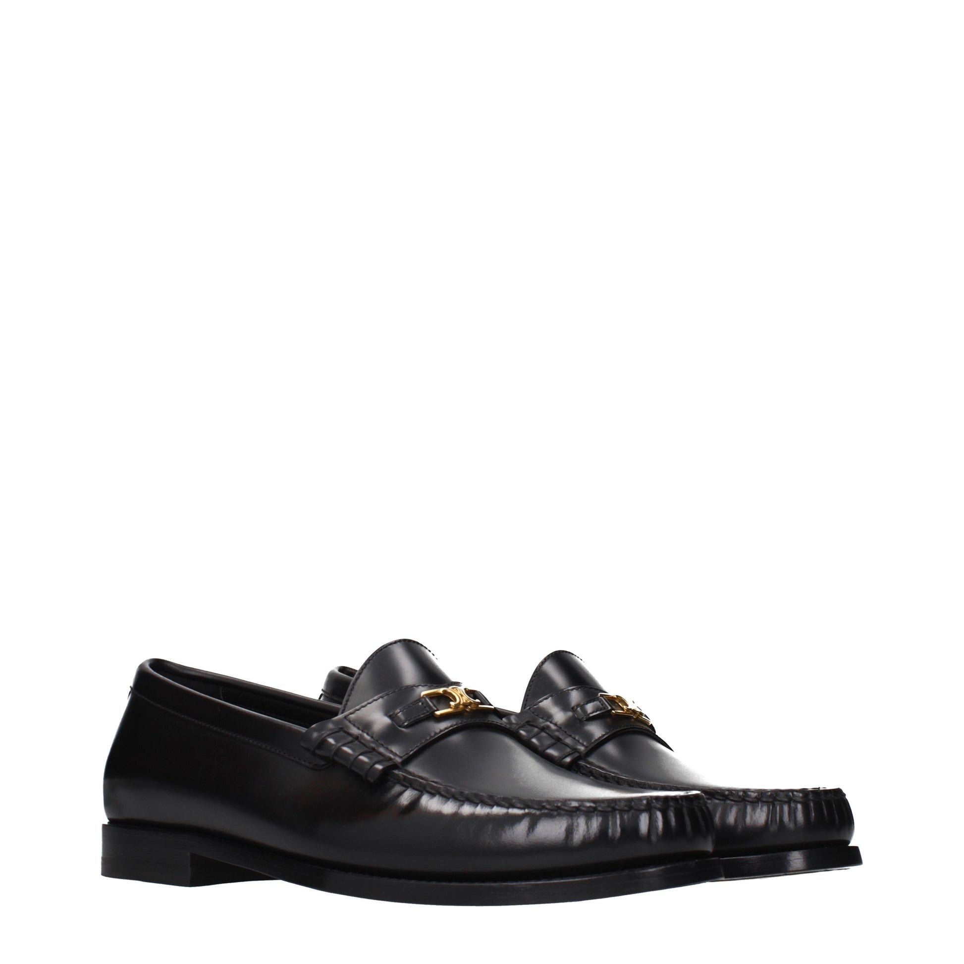 Celine Loafers Men Leather Black