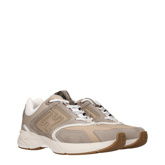 Fendi Men's Sneakers in Fabric  Beige/Rope