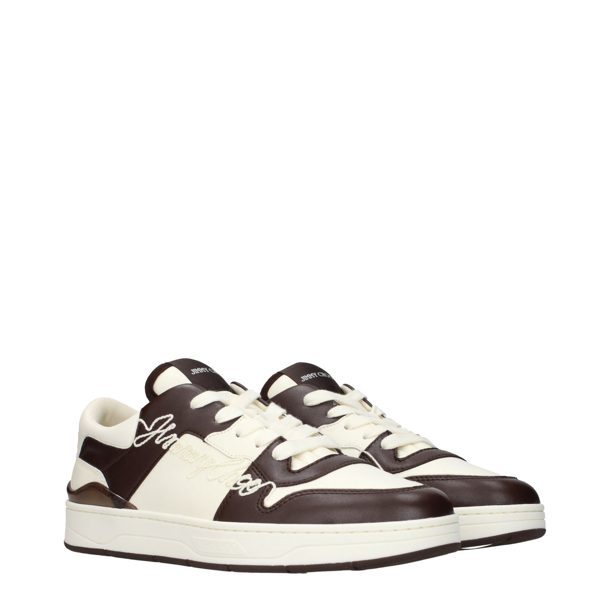 Jimmy Choo Sneakers Men Leather Beige/Chocolate