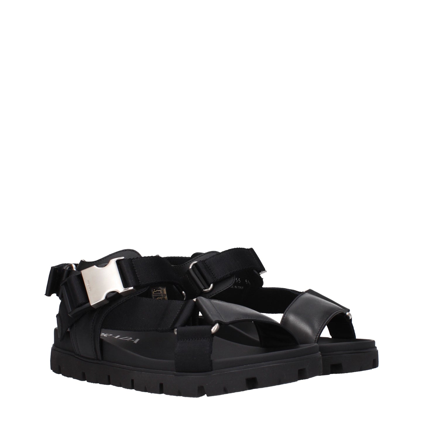 Prada Men's Sandals in Leather Black