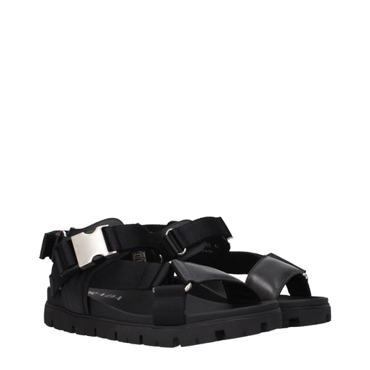 Prada Men's Sandals in Leather Black