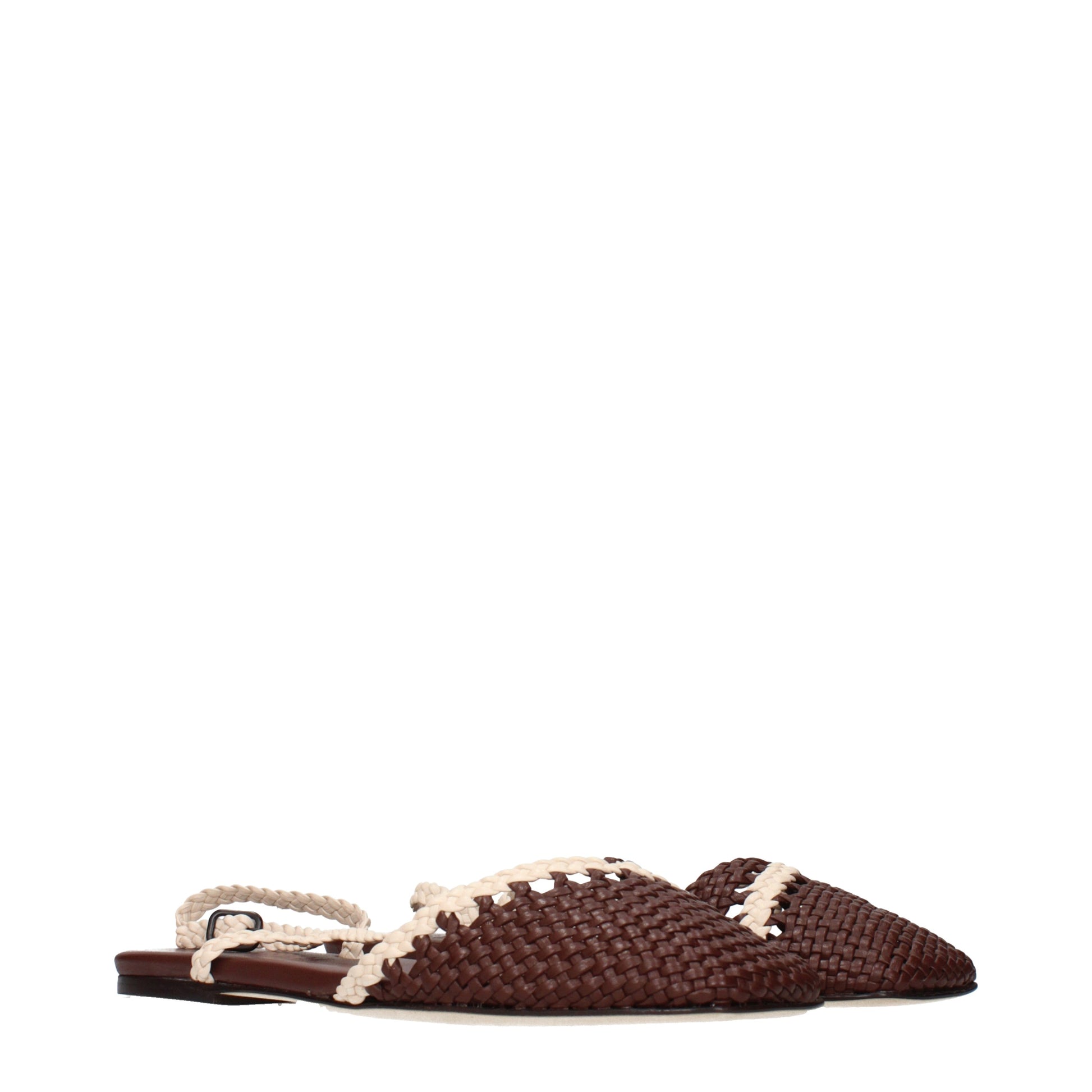 Hereu Sandals Women Leather Brown/Ivory