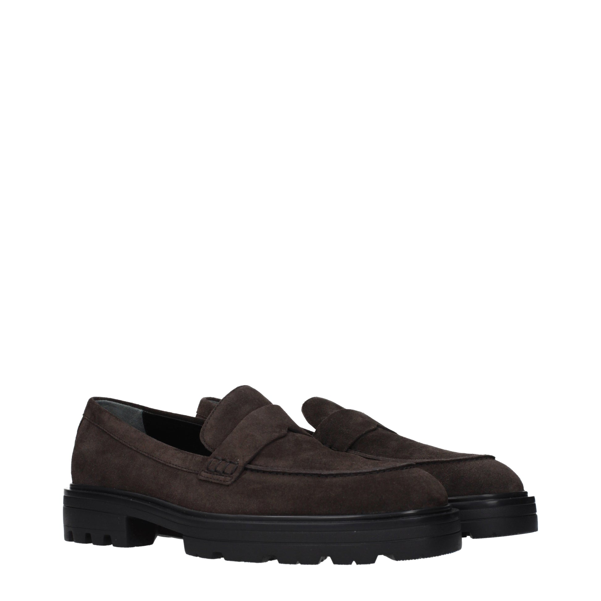 Hogan Loafers Men Suede Brown