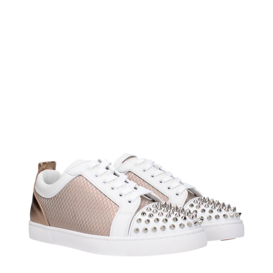 Louboutin Men's Sneakers in Leather White/Bronze