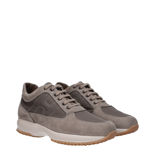 Hogan Men's Sneakers in Fabric  Gray/Mud