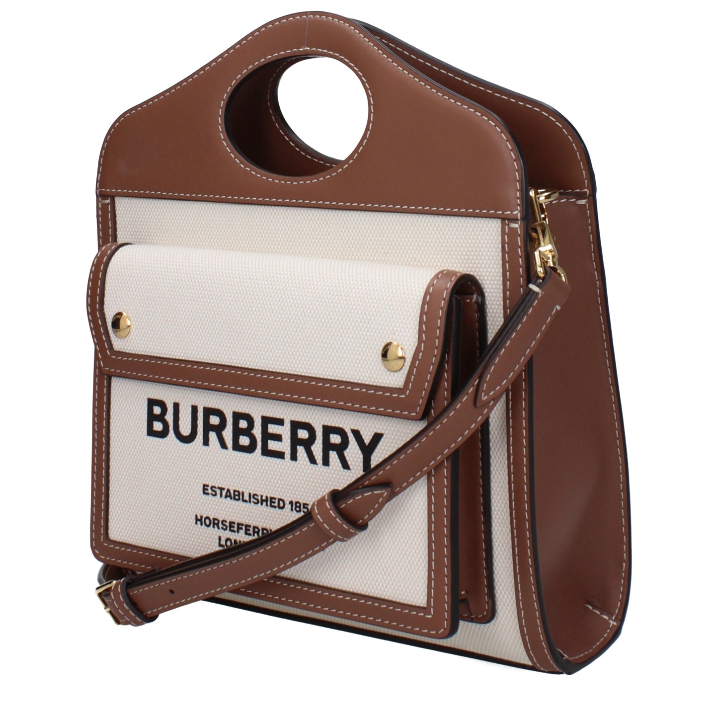 Burberry Handbags Women Fabric  Beige/Malt Brown