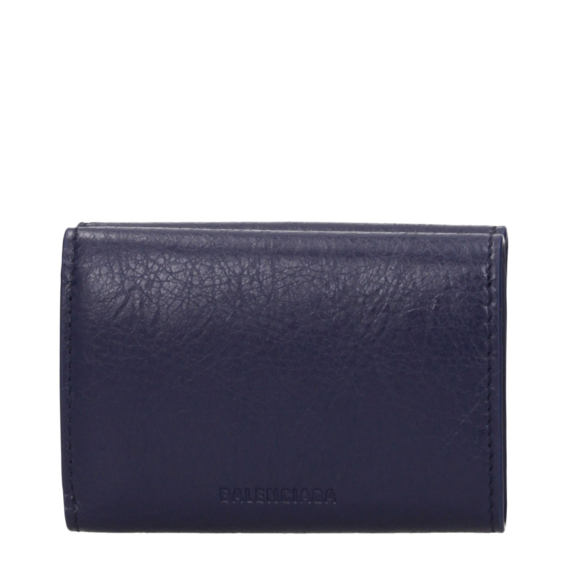 Balenciaga Wallets Women Leather Blue/Sea