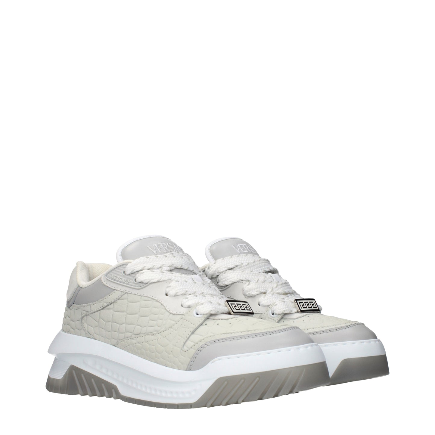 Versace Sneakers Men Leather Gray/Pearl Grey