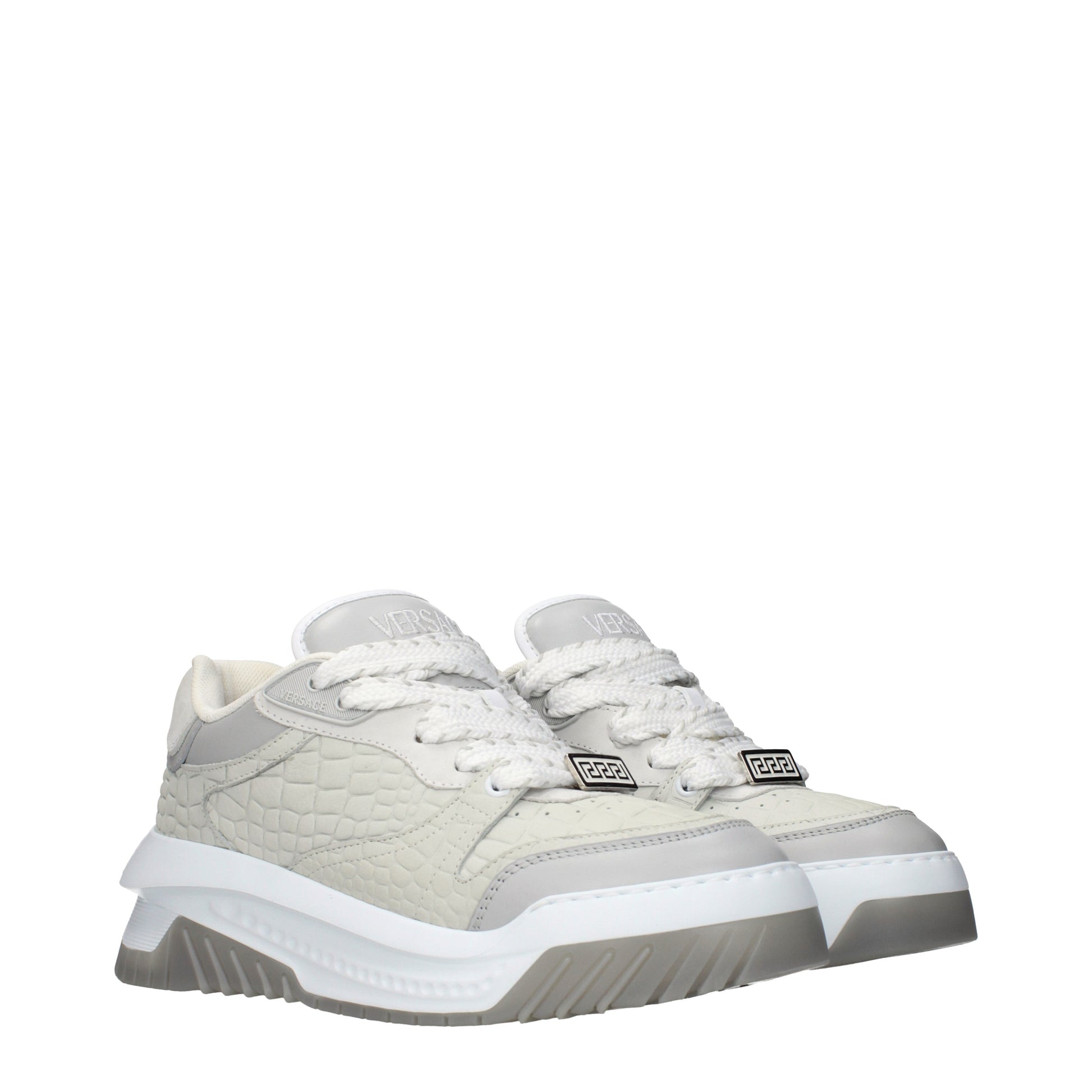 Versace Sneakers Men Leather Gray/Pearl Grey