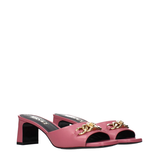 Versace Sandals Women Leather Pink/Strawberry