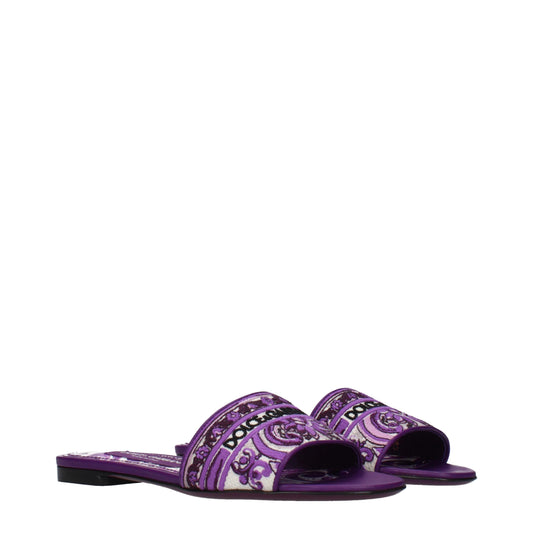 Dolce&Gabbana Slippers and Clogs Women Fabric  Violet