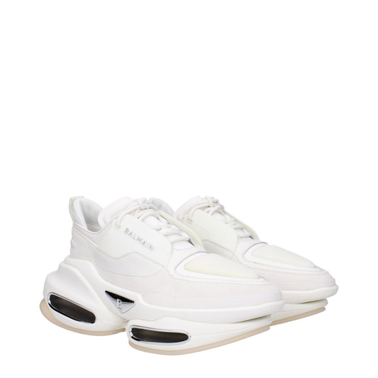 Balmain Men's Sneakers in Suede White