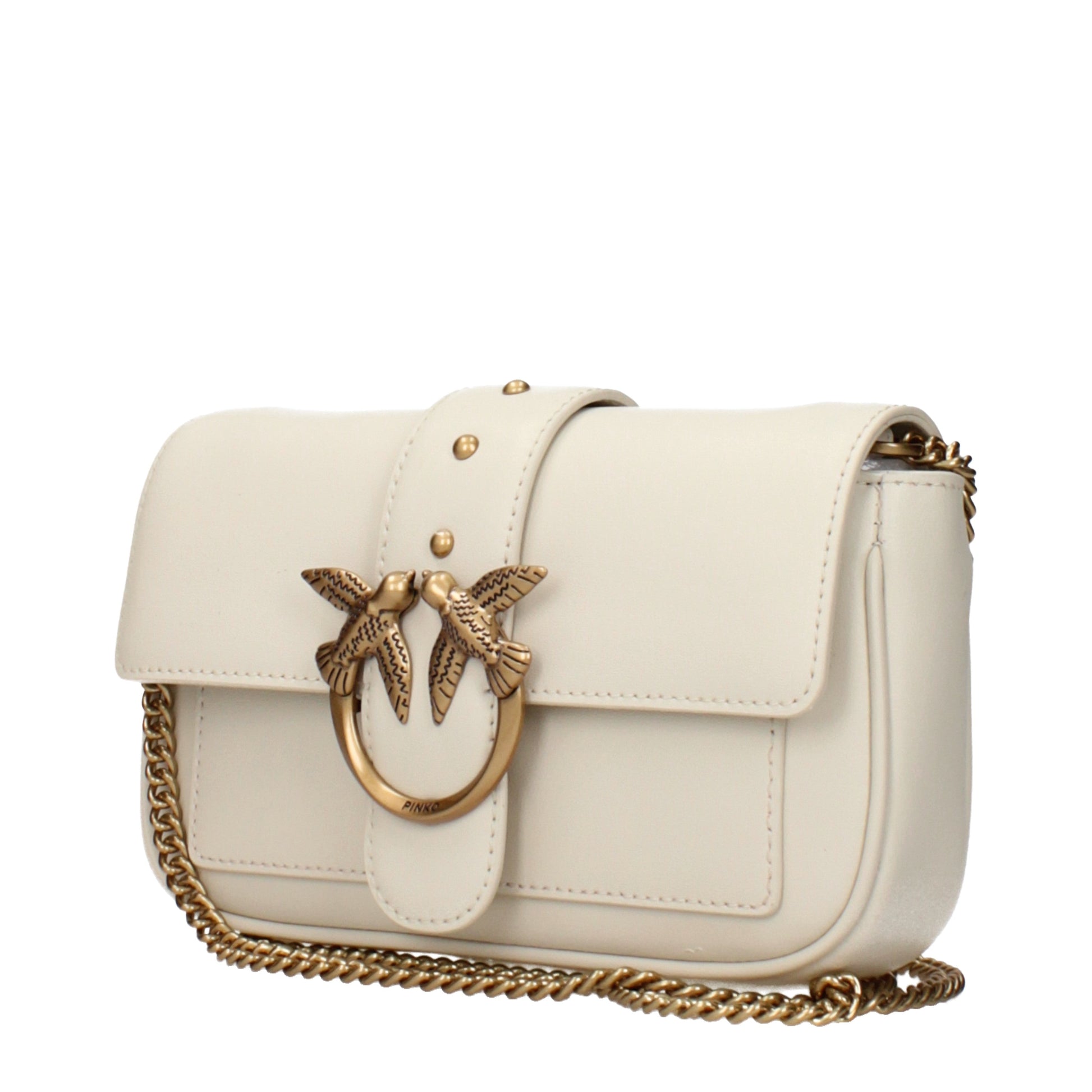 Pinko Crossbody Bags Women Leather White/Ivory