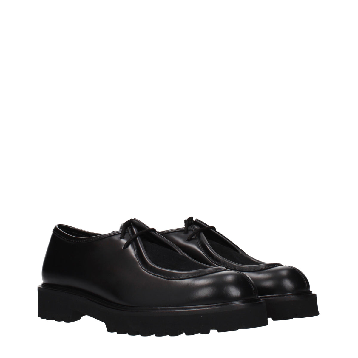 Max Mara Lace up and Monkstrap Women Leather Black