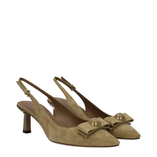 Salvatore Ferragamo Women's Sandals in Suede Green/Raffia