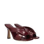Bottega Veneta Sandals Women Leather Red/Barolo