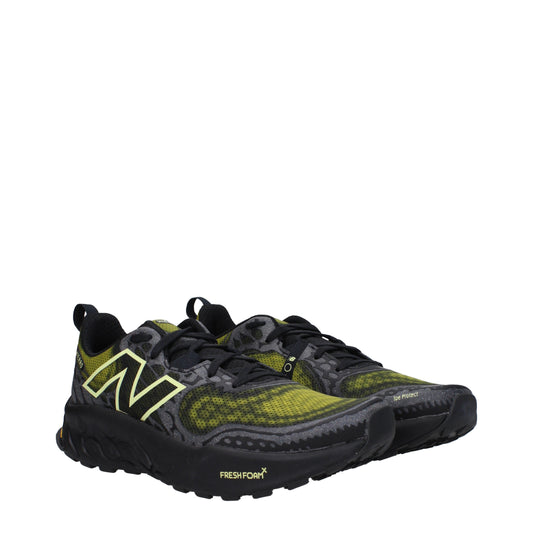 New Balance Men's Sneakers in Fabric  Black/Lime