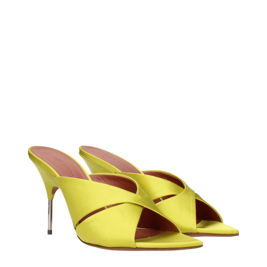 Amina Muaddi Sandals Women Satin Green/Lime