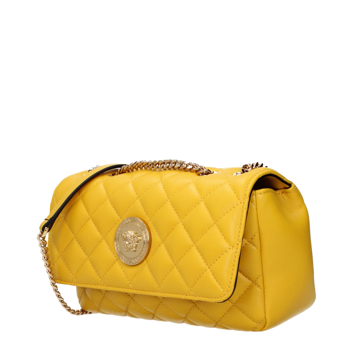 Versace Shoulder Bags Women Leather Yellow/Marigold